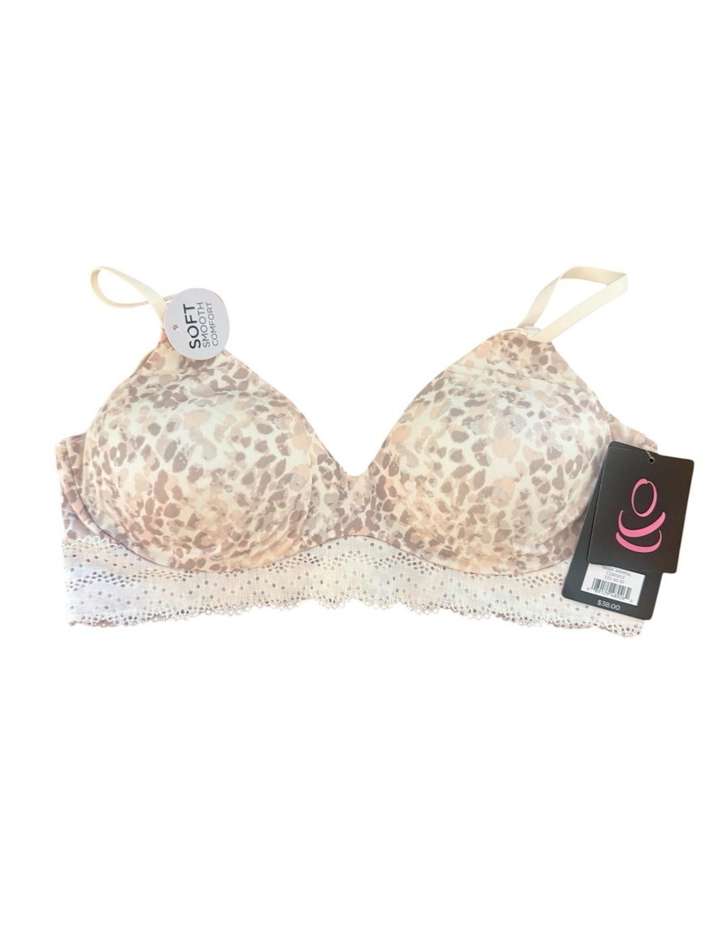 Cuddl Duds Soft Wire Free Bra in Animal Print